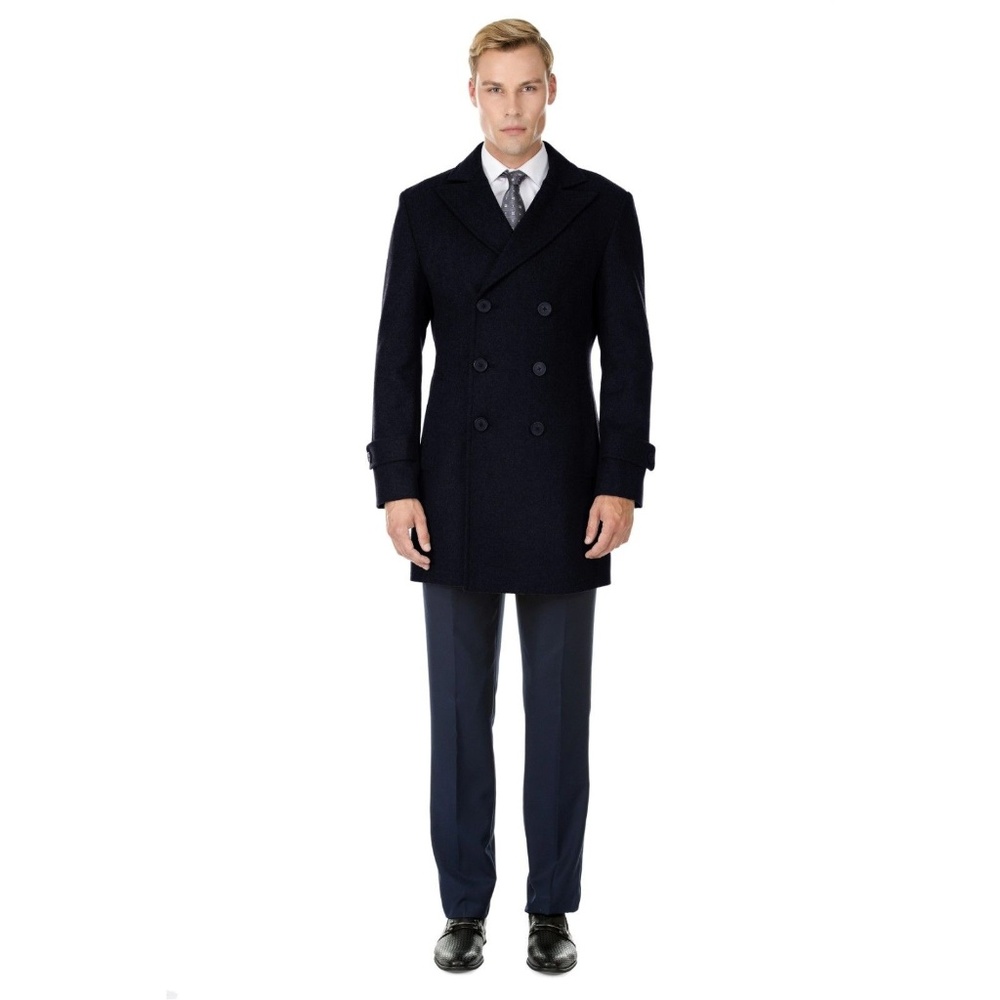 MDRN Uomo Men's Double Breasted Wool Blend Coat XL